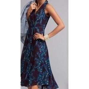 Cabi 3461 Women's V-Neck Paisley Floral Treasure Dress size 8